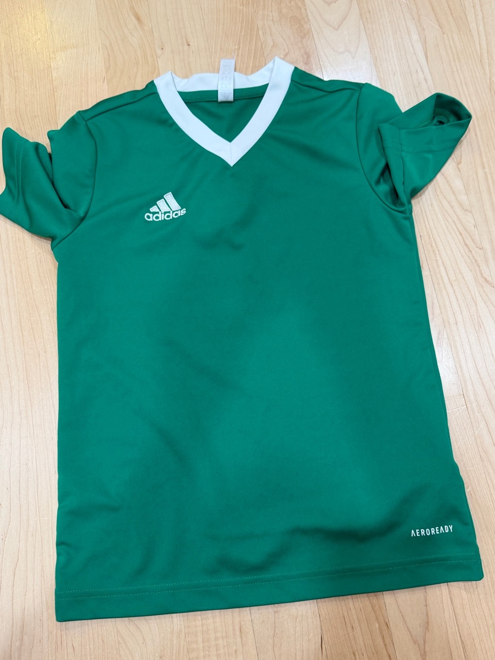 adidas Green and White Short Sleeve Sports Tee